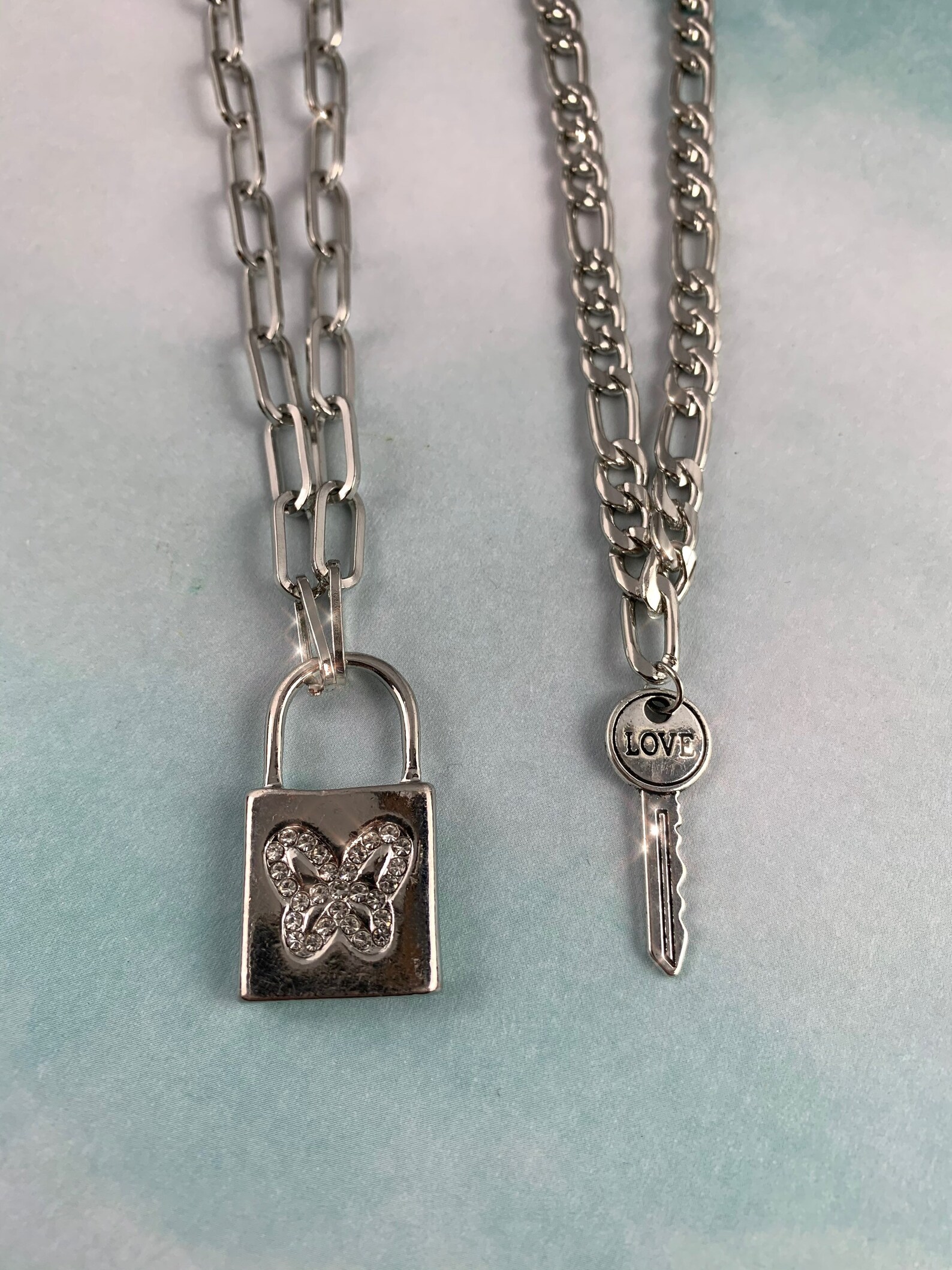 Egirl Lock and Key Chain Necklaces Edgy Jewelry Aesthetic Etsy