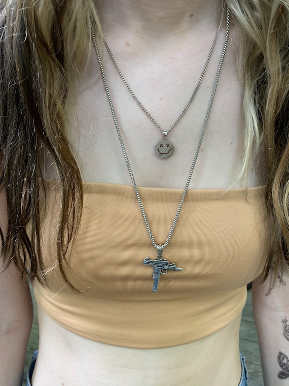 Lil Uzi Gun Pendant Necklace 