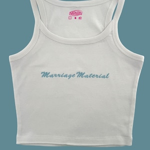 Geborduurde babyrib met spaghettibandjes, tanktop of babyshirt, huwelijksmateriaal