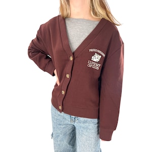 I Love My Cat Club Fleece Button Front Fleece Cardigan