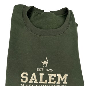 Salem Massachusetts Embroidered Sweatshirt, Spooky Season Sweatshirt, Spooky Szn Shirt