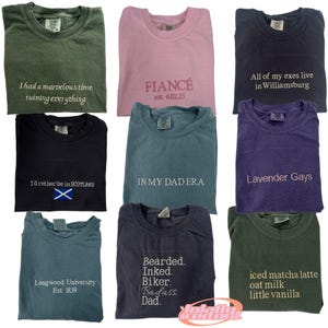 SALE! Custom Embroidered Unisex Comfort Colors Tee