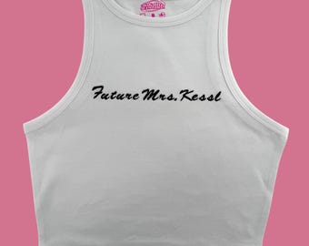 Custom Future Mrs. Engagement Embroidered Tank Top or Baby Tee
