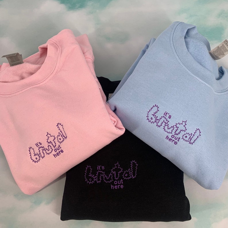 Olivia Rodrigo “It’s Brutal Out Here” Embroidered Crewneck | Y2k Aesthetic Sweatshirt | Aesthetic Crewneck | 2000s Crew Neck 