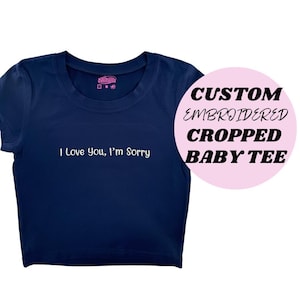 Custom Embroidered Crop Top, Personalized Crop Top, Custom Baby Tee