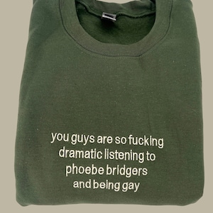 You Guys Are So Dramatic Being Gay and Listening to Phoebe Bridgers Embroidered Unisex T-Shirt or Sweatshirt