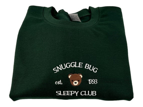 Snuggle Bug Sleepy Club Cute Unisex Embroidered T-shirt or