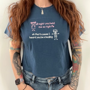 True Love Embroidered Cropped Tee