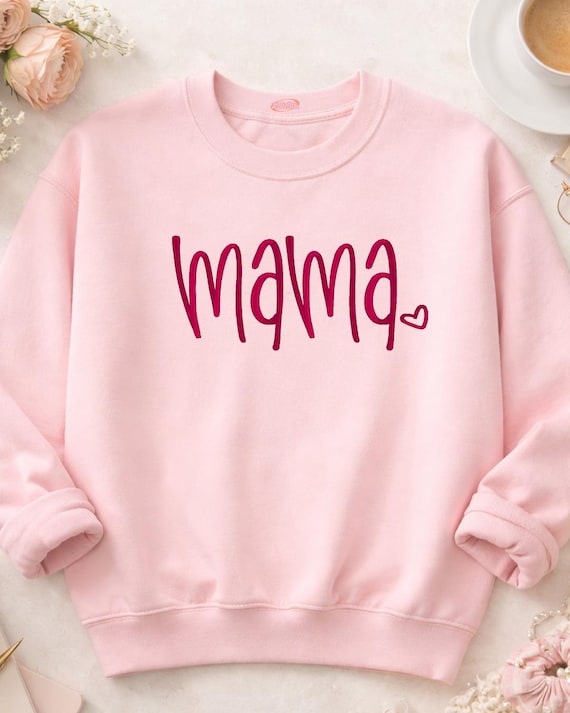 Mama Crewneck Sweatshirt | Sweatshirt For Mom | Mom Embroidered Sweatshirt