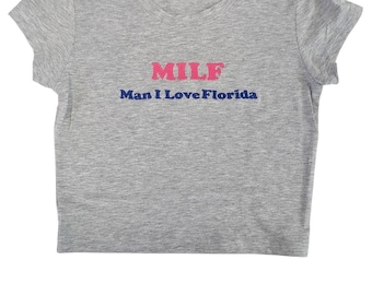 Man I Love Florida Embroidered  Tee/Sweatshirt/Crop Tee/Baby Tee