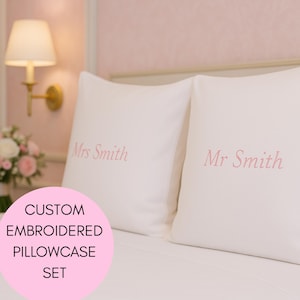 Personalisierter Mr & Mrs Kissenbezug