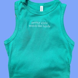 Hübsche Mädchenuhr Die Vögel Besticktes Racer Back Tank Top