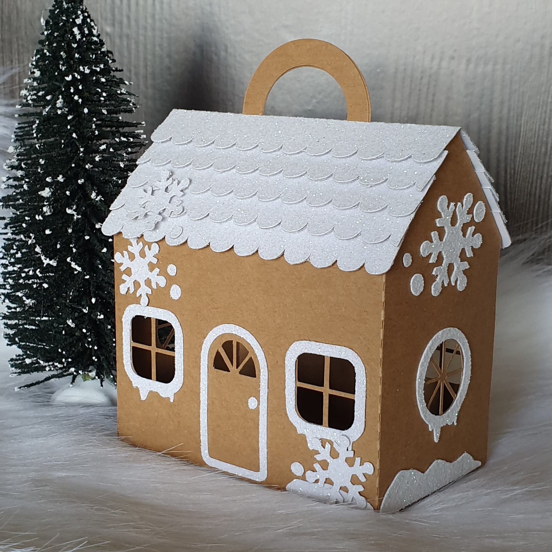 24sets Small Kraft Gingerbread House Shape Gift Box Buffalo