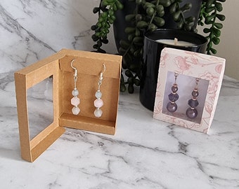 Earring Presentation Box SVG - 3 styles et pochette bonus - Fichiers numériques uniquement.