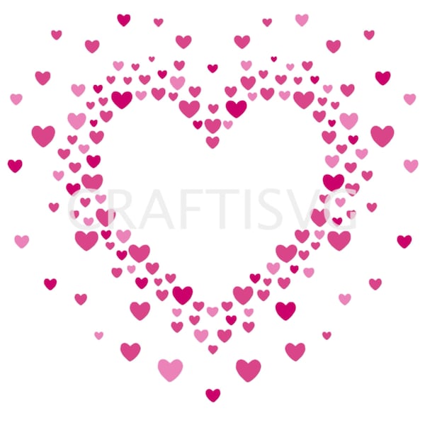 Heart of Hearts SVG, Craft file, Love, Valentines, Heart, Silhouette, Cricut, Cut file