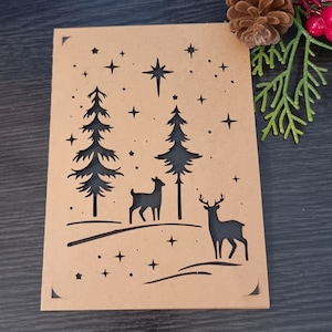 Grußkarte Weihnachten Waldszene SVG