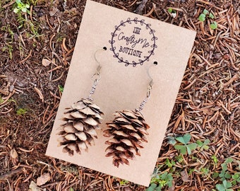 Real Pinecone earrings, baby pinecone earrings - Great for Fall, Winter & Christmas Season!
