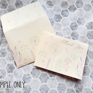 Wildflower Card en Envelop Set, knip en teken svg bestand, cricut folie transfer tool & foil quill