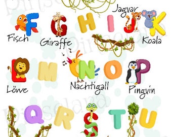 Poster for learning, letters - learning poster ABC animals, school enrollment gift, decoration children's room