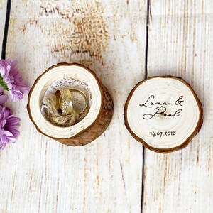 Hapivida 3 Teilige Holz Ehering Box, Rund Ring Scha Produktbild-Vorschau 11