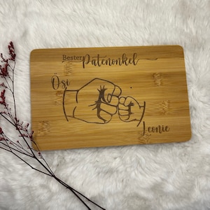 Personalized bamboo breakfast board for special godfathers, godmothers, best moms and dads, snack board