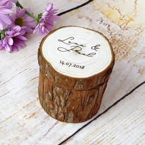 Hapivida 3 Teilige Holz Ehering Box, Rund Ring Scha Produktbild-Vorschau 2