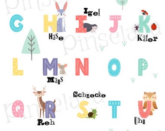 Poster for learning, letters - learning poster ABC, enrollment gift, decoration children's room