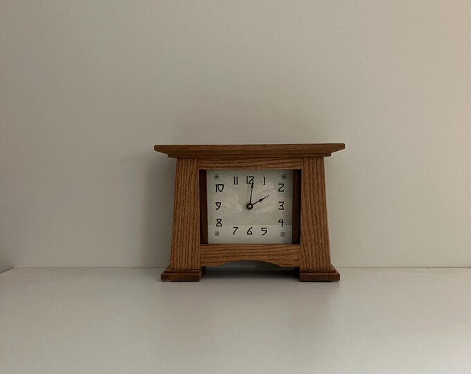 Arts & Crafts Mantel Clock, Craftsman Style Clock, Early American Stain ...