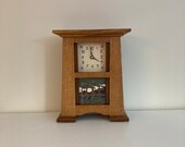 Arts Crafts Mantel Clock with quot Arts and Craftsman LCC Tile quot White Dial