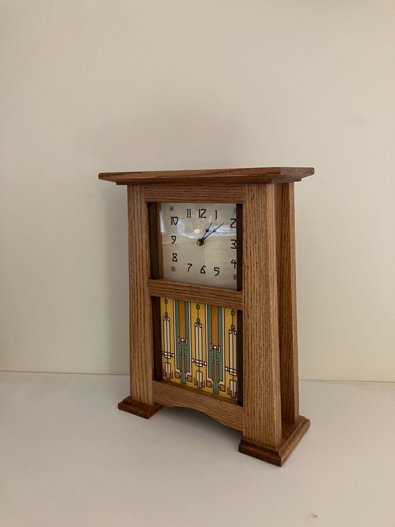 Arts & Crafts Clock, Carly Quinn Art Tile, Frank Lloyd Wright Coonley ...