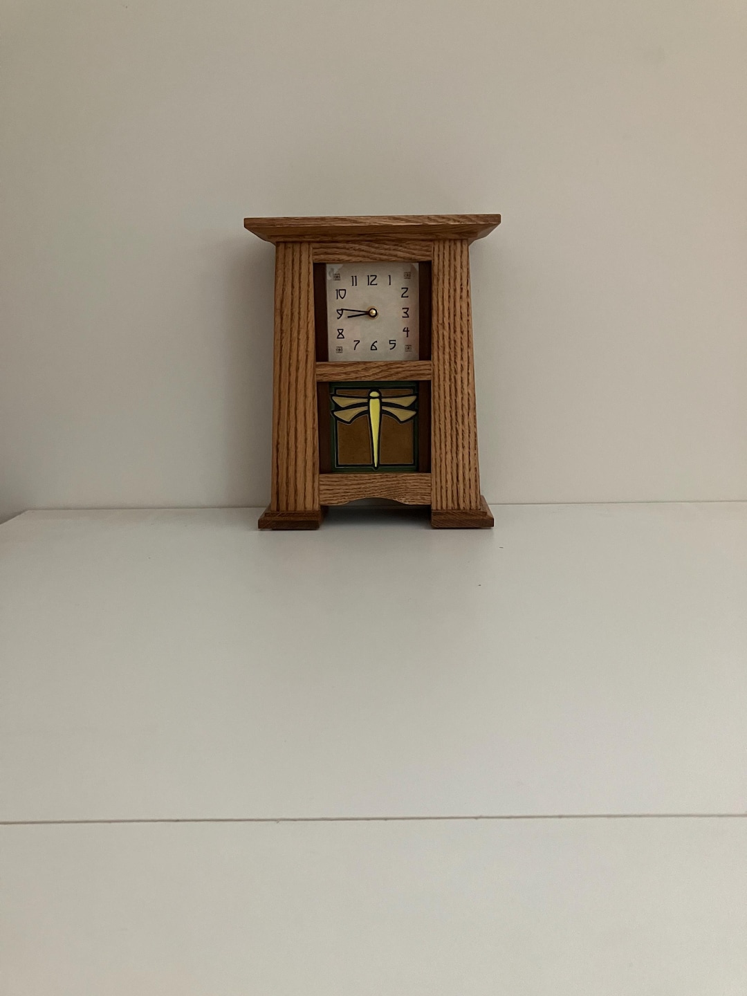 Arts & Crafts Mantel Clock With Motawi Art Tile,mission Style Clock - Etsy