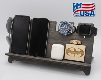 Groomsmen Gift, Charging Station, Docking Station Men, Desk Organizer, Groomsmen Gift, Tech Gifts for Men, Personalized Gift for Men