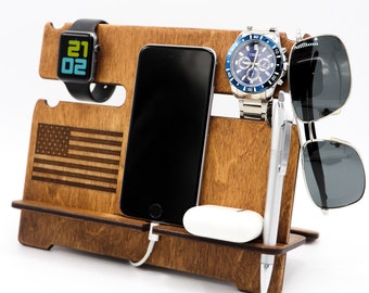 Gift for him, Docking station, best man gift, anniversary gift, gift for husband, dock station, organizer station