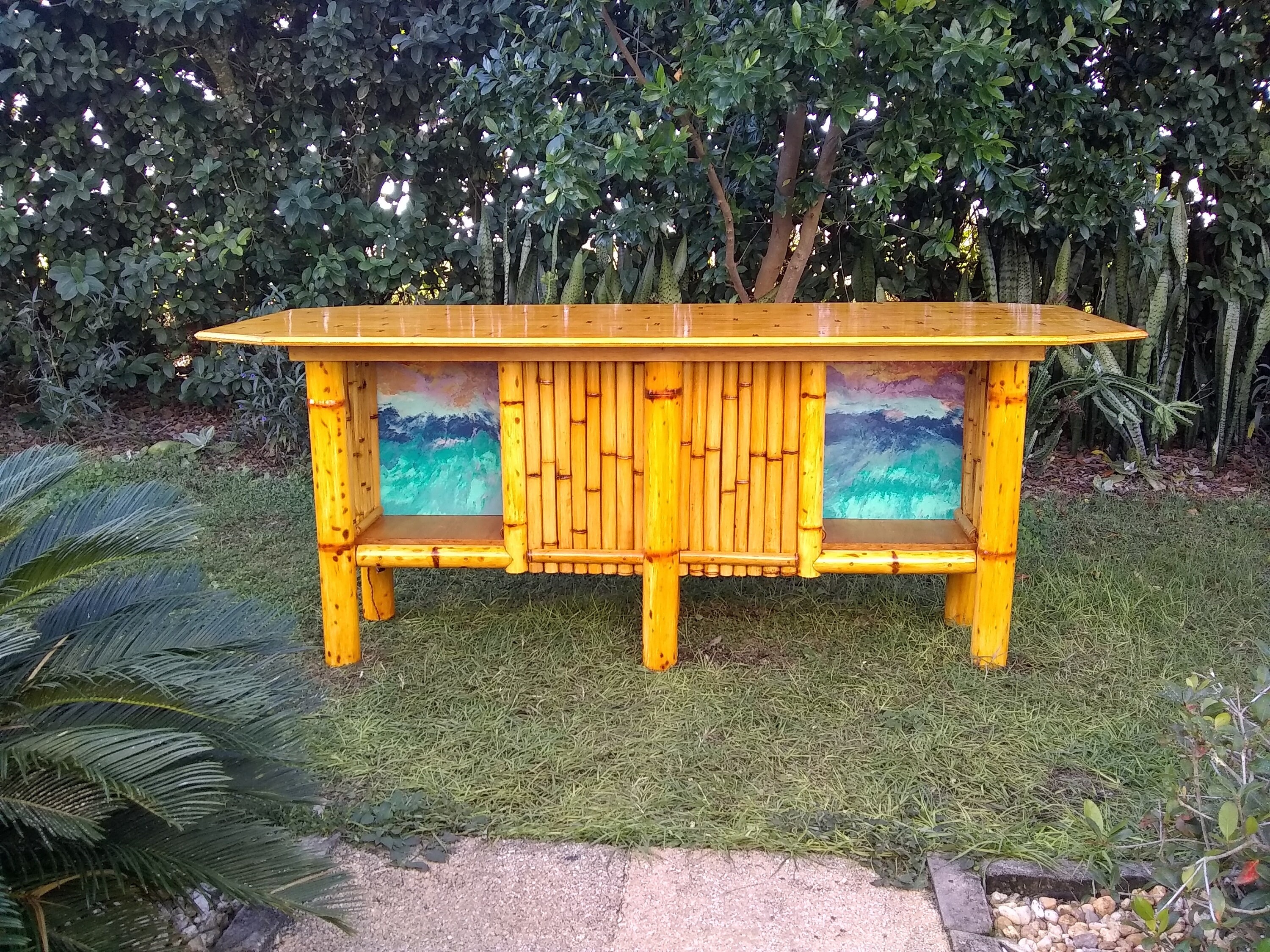 Bamboo Tiki Bar Outdoor Patio Table With Discounts Available Etsy