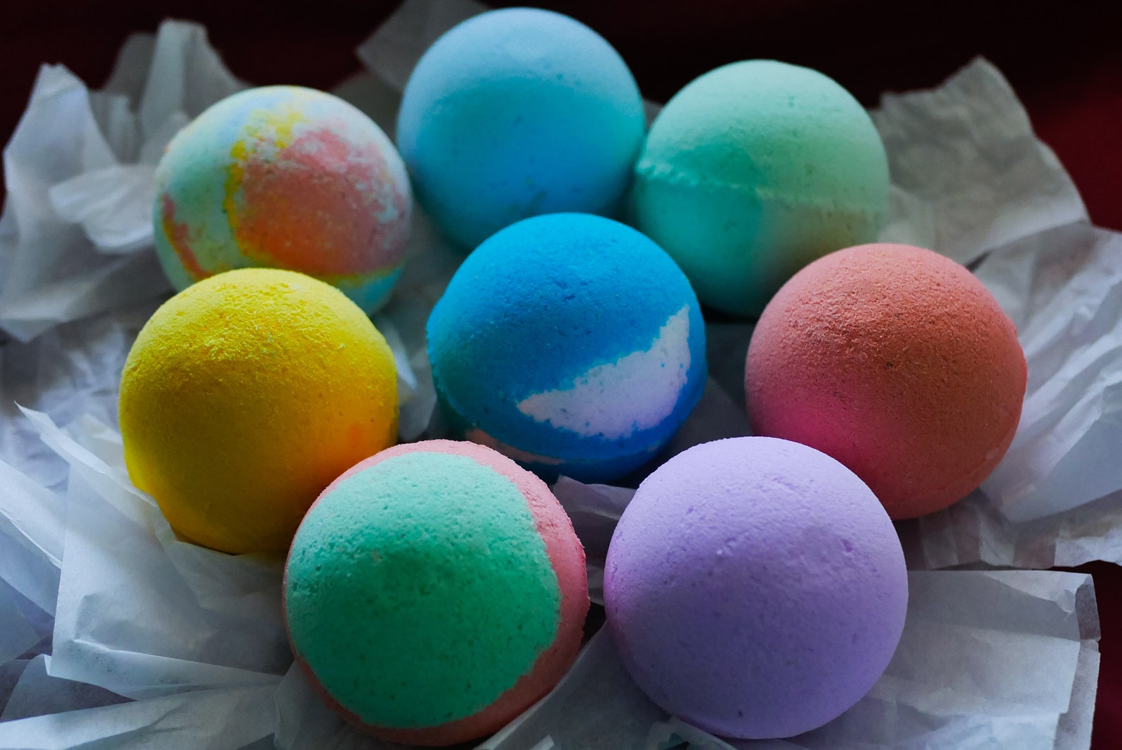 Bath Bomb 8 Pack Fizzer Gift Set Assorted Colors and Scents Etsy