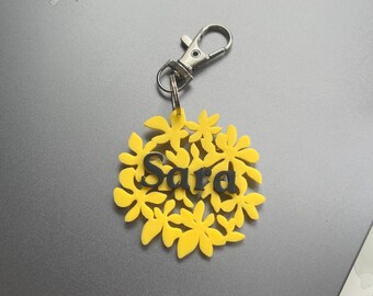 Personalized Floral Keychain: 3D Printed Flower Keyring