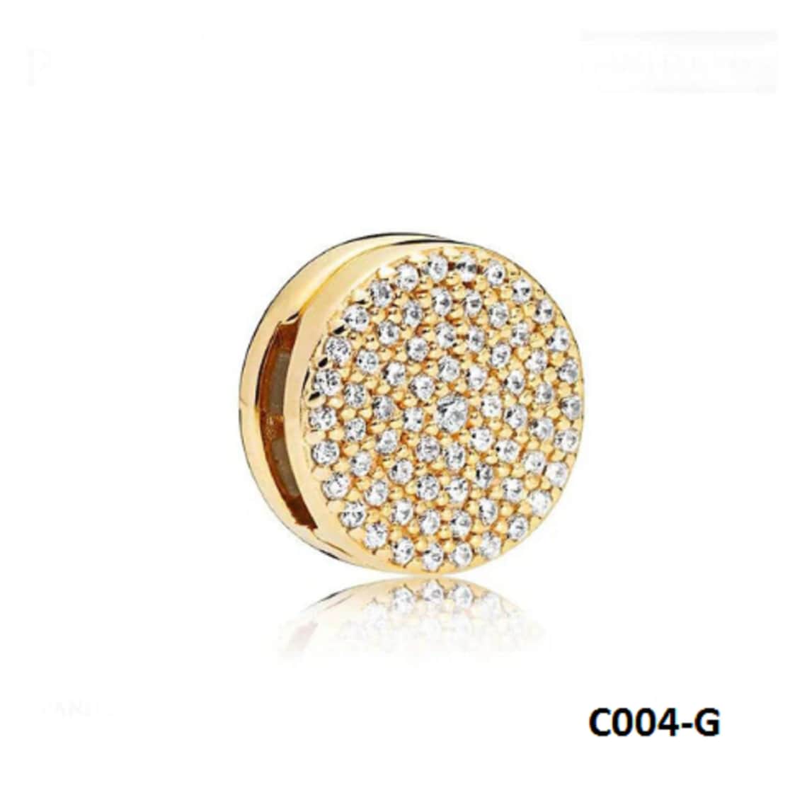 Golden Pandora Reflexions Bracelet Clip Charm Heart Star Etsy