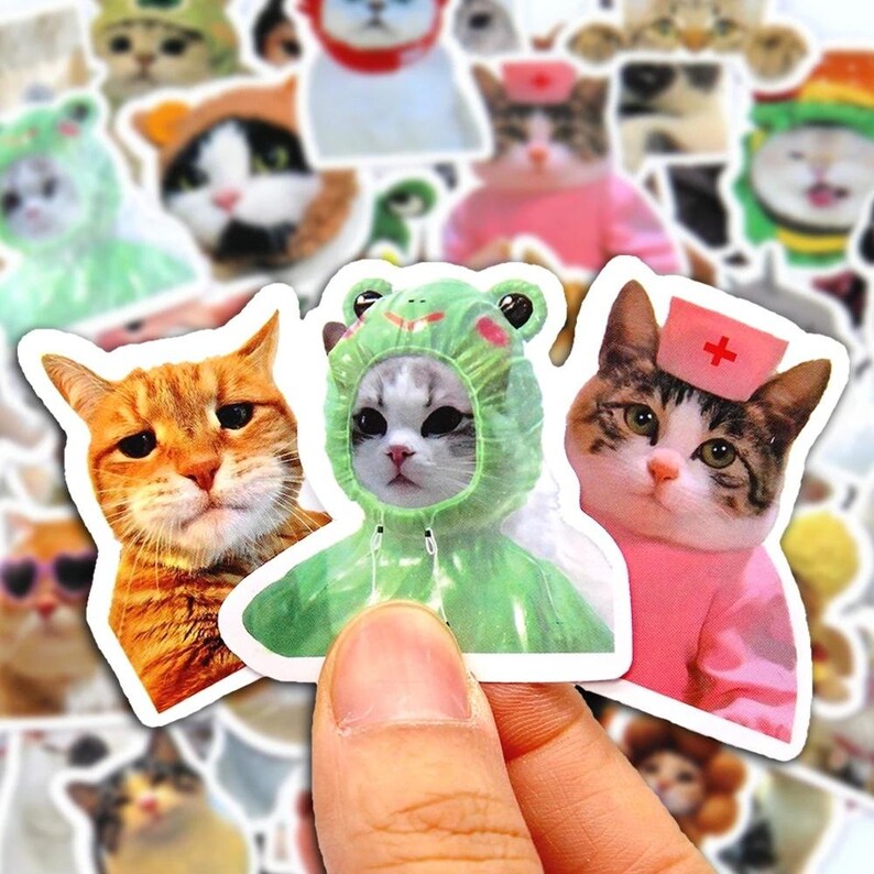 Cute Cat Stickers, Waterproof Graffiti Decals for Water Bottle, Phone ...