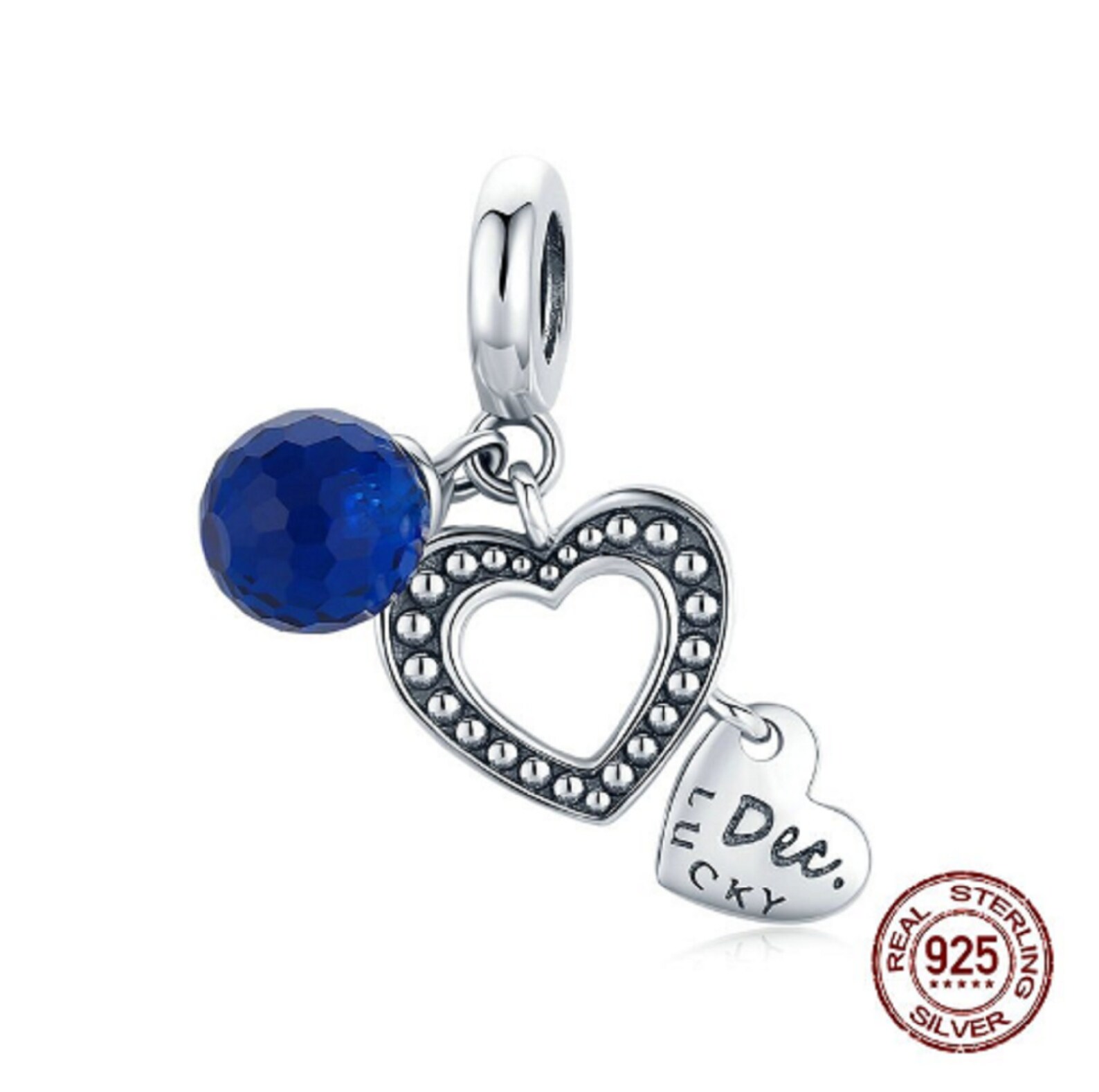 Heart Charm December Birthstone Charms for bracelet Pandora Etsy