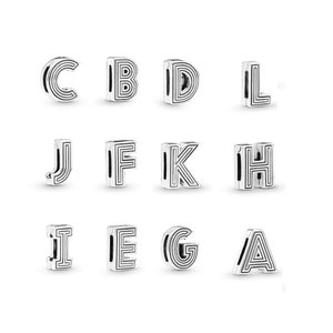 Charms de clip con letras Reflexion, Charm de pulsera de malla Reflection, Charms de plata esterlina, Regalo para ella, Joyería de moda para mujer