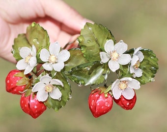 Épingles à cheveux à la fraise, épingles à cheveux en bambou à fleurs, épingles à cheveux simples pour femmes, épingles à cheveux Hanfu, épingles à cheveux chinoises, bâtons à cheveux, ornements capillaires Hanfu