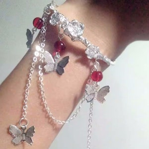 Tian Guan Ci Fu Silver Butterfly Bracelet, Heaven Official'S Blessing Butterfly Bracelet, Hua Cheng Xie Lian Bracelet, Hanfu Bracelet, Gifts