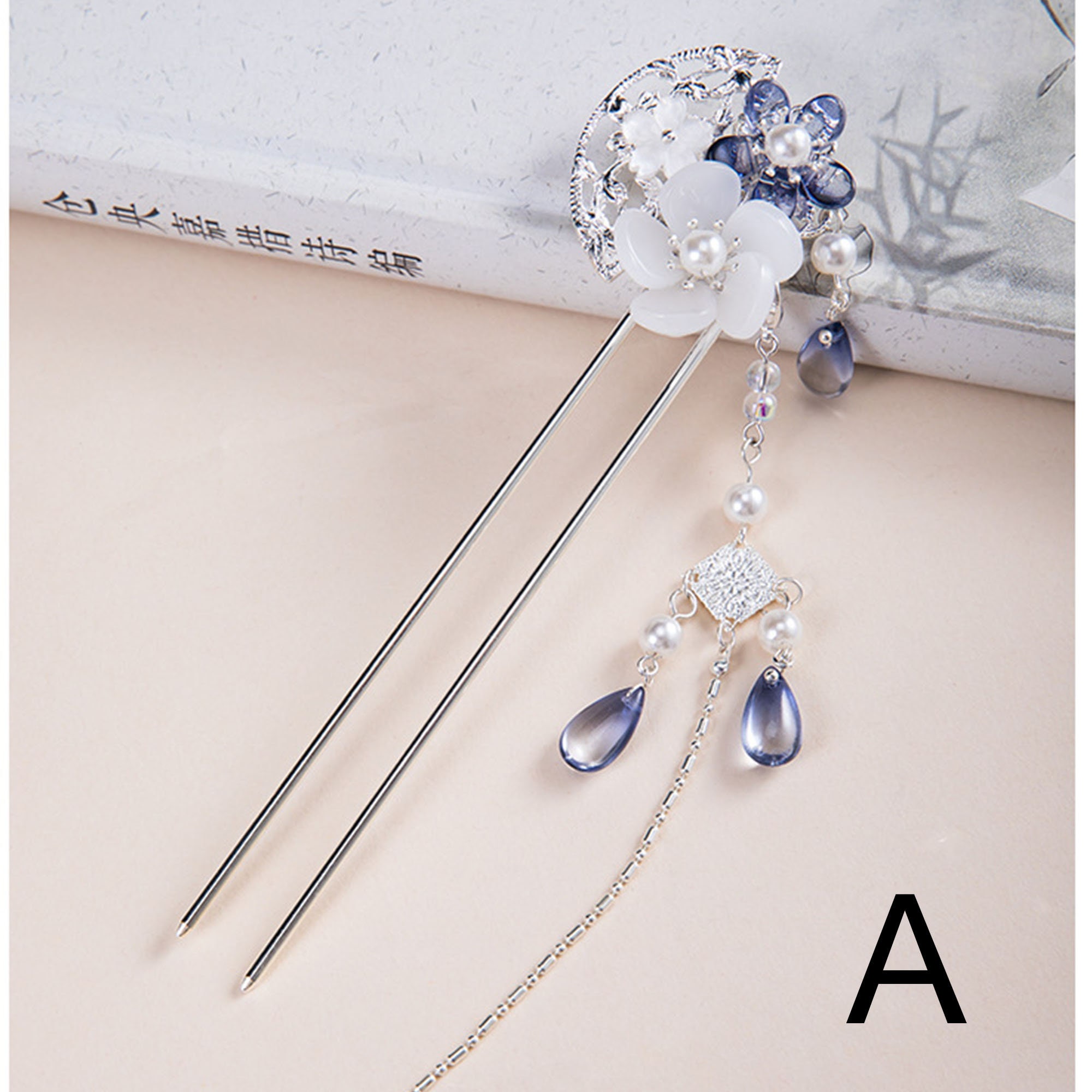 Purple Hair Clips Flower Hair Clips Fan Hairpins Flower Etsy