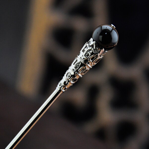 Natural Black Agate Hairpin, Retro Hairpin, Classical Long Hairpin, Lady Hairpin, Hanfu Hairpin, Chinese Hairpin,Hair Stick,Hair Accessories