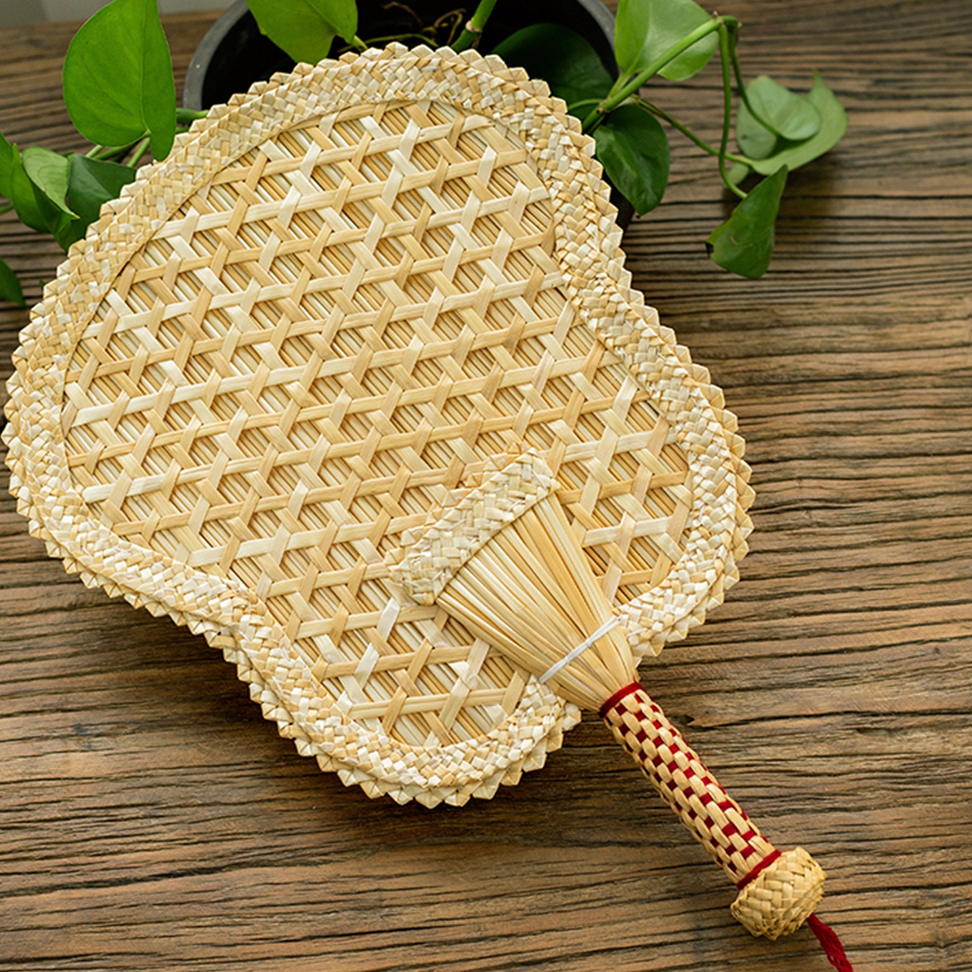 Handwoven Fan Handheld Fan Wheat Straw Woven Fan Etsy