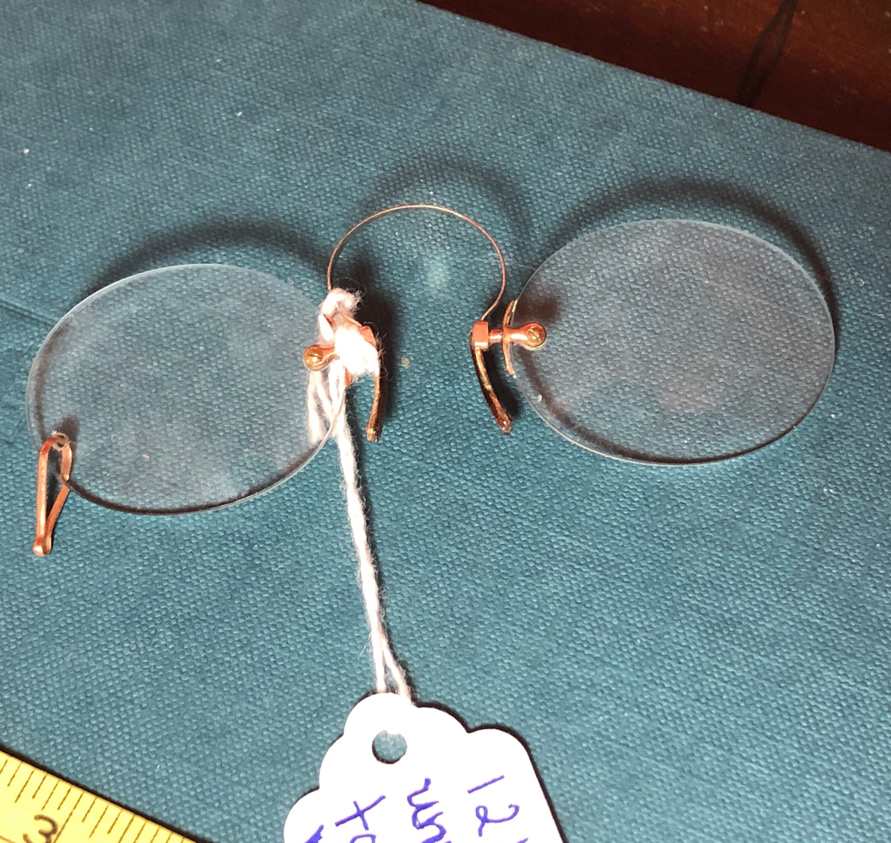12K Gold Pince Nez Glasses Etsy