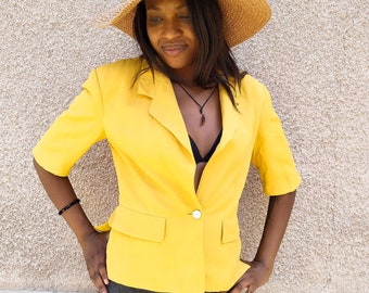 Vintage 80s Byblos Mustard Yellow Short 