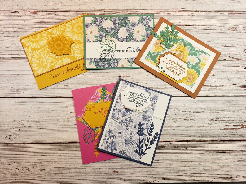 Handmade Greeting Card Assortment Set of 5 Etsy