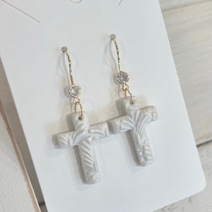 Clay Cross Earrings | Faith Earrings | Gift for Her | Cross Jewelry