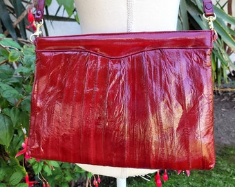 Vintage Oxblood Eel Skin Purse